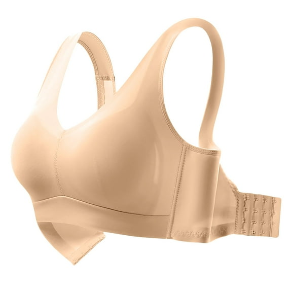 Bigersell Backless Strapless Bra Upgrade Women's Seamless Seamless Style Lingerie Thin Style Large Chest No Underwire Sagging Bra Sports Oversized Underwear Sports Bra Style F-130 Khaki XL