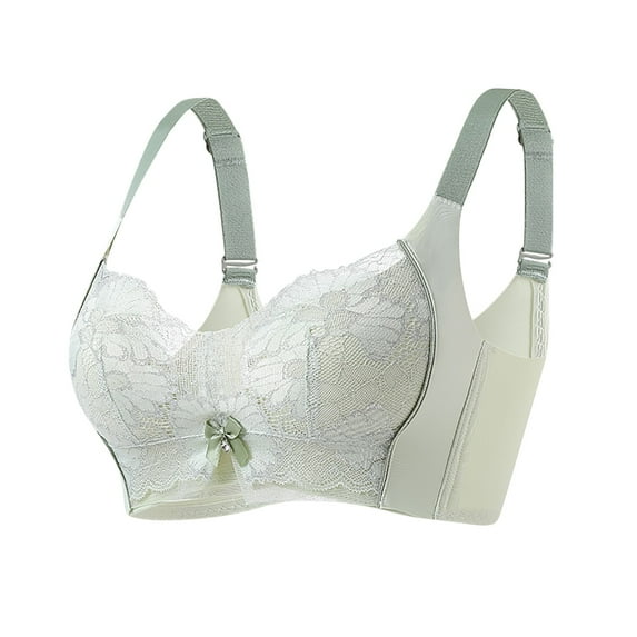 Bigersell Balconette Bras for Women V-Neck Wire-Free Bra Support Women High Impact Sports Bras Bralette Bra Style R-253 Basic Bra Strap Nylon Full-Coverage Bra Everyday Bras Underwear Mint Green M