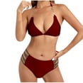 thumbnail image 1 of Bigersell Bathing Suit for Women 2 Piece Bikini Sets Halter Swimsuits Tie Back Cut Out Bikini Bottom Vacation Two Piece Swimsuits Swimwear Red M, 1 of 6