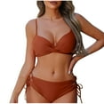 thumbnail image 1 of Bigersell Bikini Sets for Women Trendy Front Wrap Two Piece Swimsuits Tie Lace up Cut Out Bikini Bottom 2 Piece Bathing Suit Swimwear Orange M, 1 of 7
