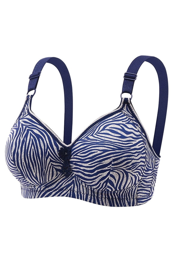 Bra and Panty Sets for Women Embroidered Lace Comfortable Breathable Bra Underwear No Underwire Women's Plus Size Sports Bra Female, Style 11344, Blue 40B