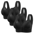 thumbnail image 1 of Bigersell Bra Set Deals 3pc Ladies Seamless Comfortable No Underwire Breathable Gathering Front Opening Buckle Bra Woman Underwear Lifting Bra Style F-655 Black S, 1 of 9