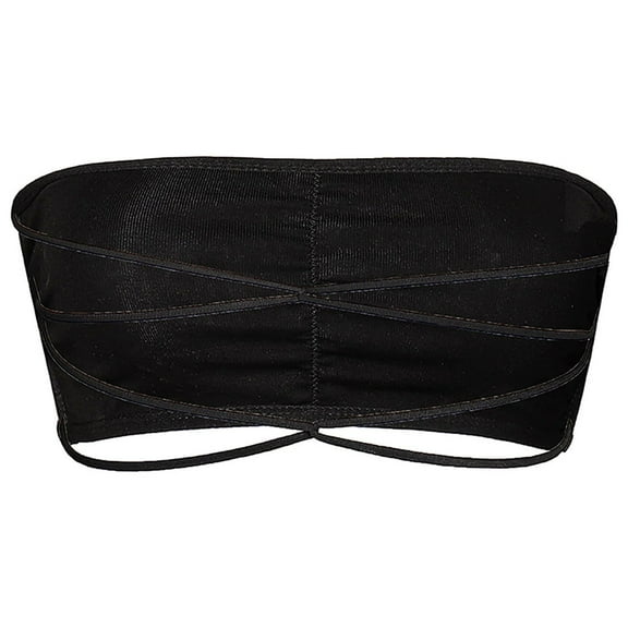 Bigersell Bra for Women Clearance Bandeau Bra Plus Size Sport Bra Style R4229 V-Neck Lightly Lined Bras Pull-On Bra Closure Women Size Padded Crop Tops Black One Size