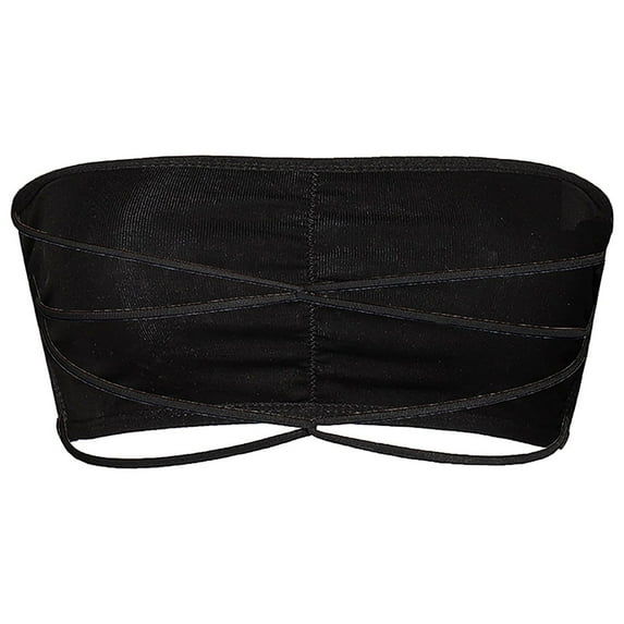 Bigersell Bra for Women Clearance Bandeau Bra Plus Size Sport Bra Style R4229 V-Neck Lightly Lined Bras Pull-On Bra Closure Women Size Padded Crop Tops Black One Size