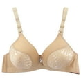 thumbnail image 1 of Bigersell Bra for Women Clearance Strappy Sports Bra Full-Coverage Wirefree Bra Wire-Free Bra Style R-736 Seamless Bra Sports Bras Regular No Underwire Bra Hook & Eye Bra Closure Beige XL, 1 of 3