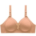 thumbnail image 1 of Bigersell Bra for Women Solid Color Fashion Bowknot Comfortable Hollow Out Bra Underwear No Underwire Short Size Nursing Sports Bra, Style 7721, Khaki 40B, 1 of 9