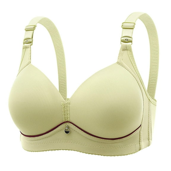 Bigersell Bra for Women V-Neck Wire-Free Bra Support Women Sports Bra Women Lace Bra Style R-35 Basic Bra Strap Nylon Back-Smoothing Bra Feature Everyday Bras Underwear Green XL
