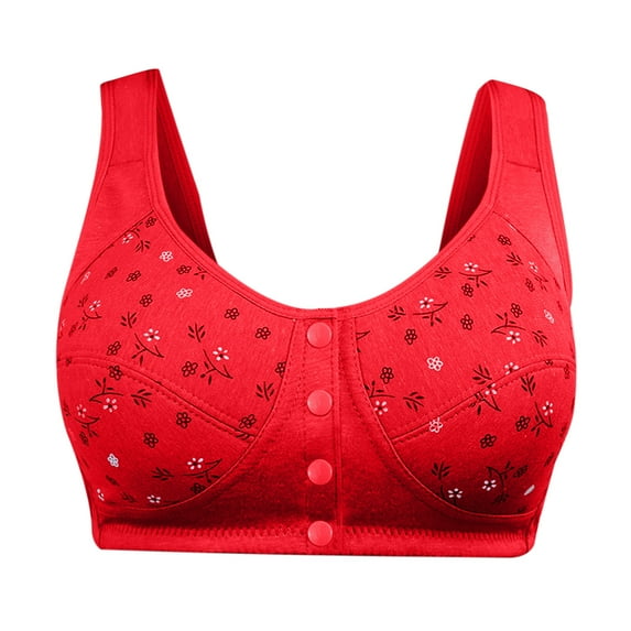 Bigersell Bra for Backless Dresses Women Bra Wire Free Underwear 1 Piece Bra Everyday Underwear Bras Tall Size No Show Bra, Style 3834, Red 52B