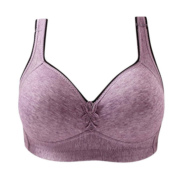Bigersell Bralette Bra Women Comfortable Breathable Bra Underwear No Underwire Women's Plus Size Push up Bra, Style 11254, Purple 38B