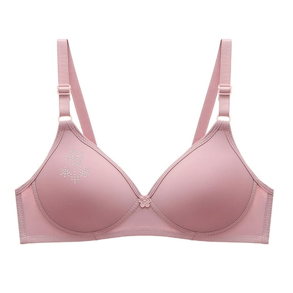 Bigersell Bralette Bra in Clearance Women's Bra Soild Wire Underwear Bra Everyday Small Cup Underwear T-Shirt Bra Style F-728 Pinks M