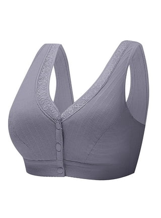 Women's Daisy Bra, Lisa Charm Daisy Bra Front Snaps Comfortable & Convenient  Breathable Bra for Older Women Front Button Lace Unpadded Plunge Floral  Easy Close Bras Backless Bra Nursing Bras Beige at