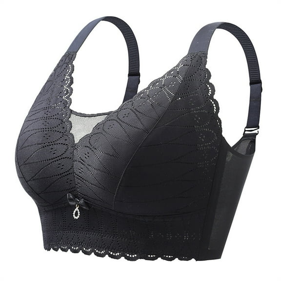 Bigersell Bras for Small Breasted Women Discouts Woman's Lace Embroidered Seamless Comfortable Breathable Bra Underwear No Underwire Balconette Bra Style F-673 Black 42