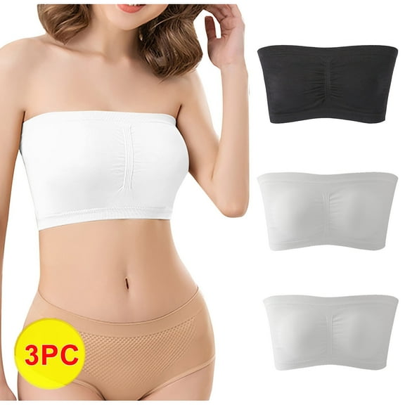 Bigersell Bras for Women Front Closure Summer 3pc Sport Bras for Women Soft Bra Style R941 V-Neck Lightly Lined Bras Pull-On Bra Closure Women Size Comtable Full-Coverage Bras Black XXL