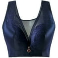 thumbnail image 1 of Bigersell Bras for Women Plus Size Full-Coverage Wireless Bralettes Ladies V-Neck Lace Bra Push up Padded Bras No Underwire Womens Sports Bras Dark Blue M, 1 of 1