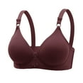 thumbnail image 1 of Bigersell Bras for Women Push up Padded Bra No Underwire Womens V-Neck Soft Bras Comfortable Wireless Bras Hook and Eye Closure Everyday Bras Ladies Bralette S-3-Wine XL, 1 of 2