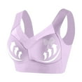 thumbnail image 1 of Bigersell Bras for Women Seamless Wireless Push up Bras with Rhinestone Comfort Strap Mesh V-Neck Back-Smoothing Pullover Bras No Underwire , B12-23, Purples, 5XL, 1 of 6