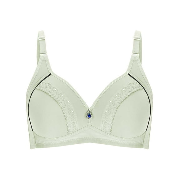 Bigersell Bras for Women No Underwire Clearance Sports Bras for Women High Support Large Bust Full-Figure Bra Style R3173 V-Neck Lightly Lined Bras Hook and Eye Bra Closure Bras Front Closure Green 36