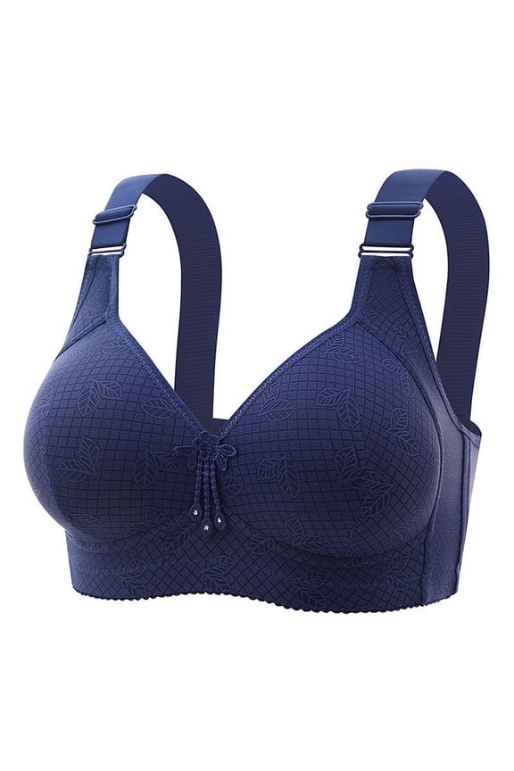 Bras for Women Full-Coverage Wire-Free Bra Style T-10 Non-Slip Support Bra T-10-Dark Blue