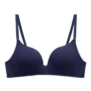 Bigersell Breathable Push up Bras for Women in Clearance Women's Bra Wire Underwear Bra Everyday Small Cup Underwear Lace Bra Style F-772 Navy M