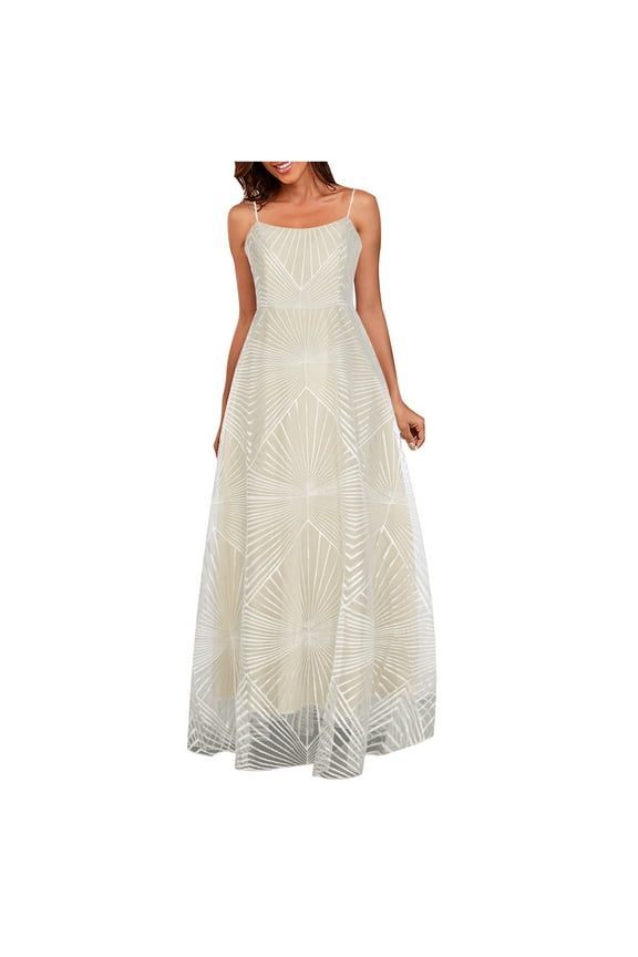 Cami Dress Fashion Women Summer Sleeveless Casual Party Backless Print Long Dress Plus Maxi Dress Style 25977, Female Knee Length Dresses White XXL