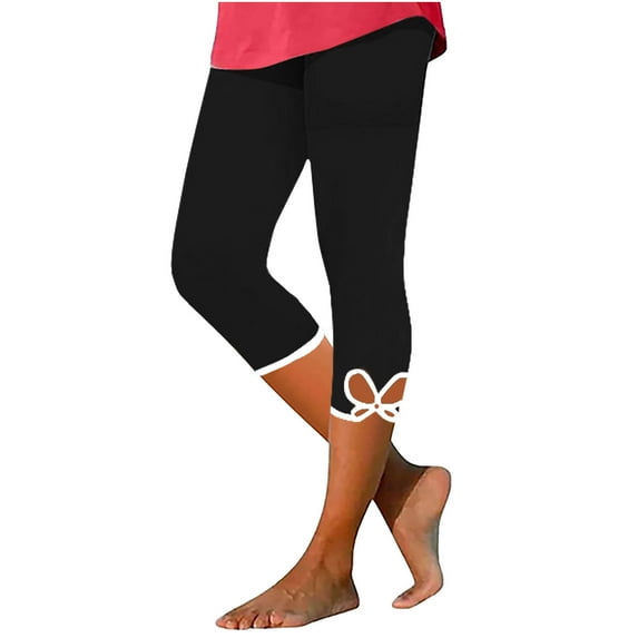 Bigersell Capris Pants for Women Casual Summer Women's Summer High Waisted Solid Color Capris Matching Slim Fitting Yoga Gym Pants Black 3xl