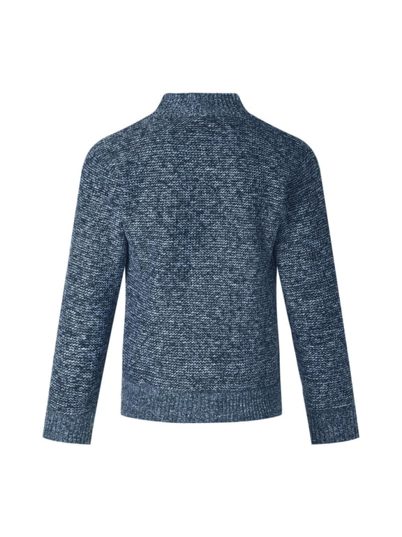 Cardigan Jacket for Women Fall Cardigan Mens Zip Up Knitted Fall Cardigan Thick Sweater Stand Collar Faux Fleece Lined Warm Winter Jackets Female Faux Fleece Jacket