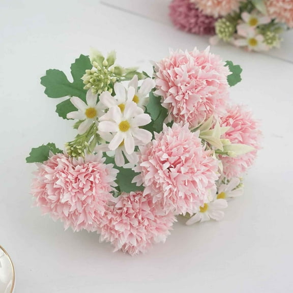 Bigersell Carnations Artificial Flowers, Fake Spring Flowers, Faux Artificial Rose Carnation Wedding Bouquets Silk Floral Arrangements for Home Decorations Table Centerpiece B