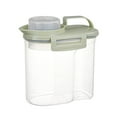 thumbnail image 1 of Bigersell Cereal Dispenser, Airtight Food Storage Containers with Lids Clear Plastic Rice Container with Measuring Cup Pourable Spout Kitchen Pantry Organization Easy Open Canister Green S, 1 of 5
