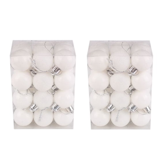 Bigersell Christmas Ball Ornaments Set 48pcs Shatterproof Christmas Tree Ornaments 3cm/3.18inch Plastic Mini Christmas Balls Decorative Hanging Ornaments Holiday Decorations white