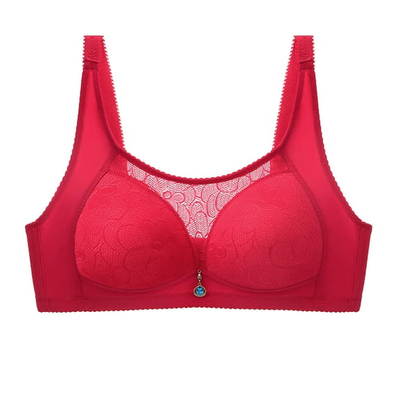 Bigersell Classic Bra Backless Bra Workout Bra Sport Bra Style B53 Nursing Bra Women No Underwire Bra Feature Girls' Sports Bras Hook & Eye Bra Closure , Red XL