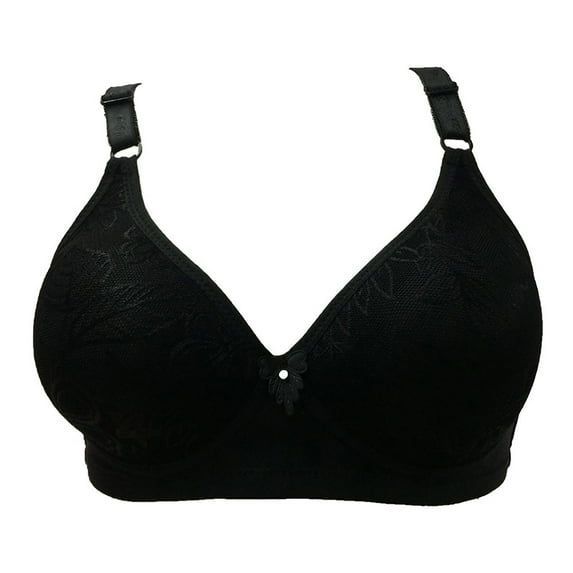 Bigersell Comfort Bra Trendy Women Underwear Without Underwire Bra Thin and Push up and Comfortable Bra Everyday Bras Lace Bra Style F-816 Black M