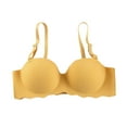 thumbnail image 1 of Bigersell Comfort Bras Clearance No Underwire Bra Molded Bra Style R224 V-Neck No Underwire Bras Hook and Eye Bra Closure Women's Plus Size Sports Bra Yellow L, 1 of 5