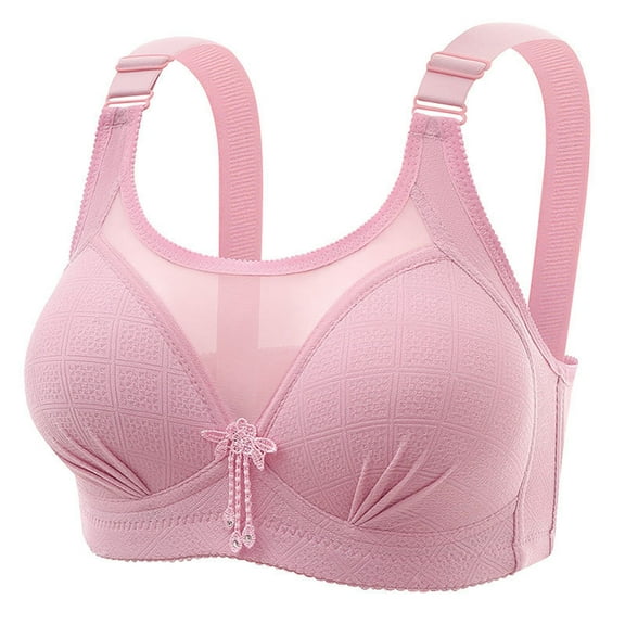 Bigersell Comfort Bras for Women Sale Push up Bras for Women Plus Size Full-Figure Bra Style B2397 V-Neck Seamless Bras Hook and Eye Bra Closure Women's Plus Size No Show Bras for Women Pink XXL
