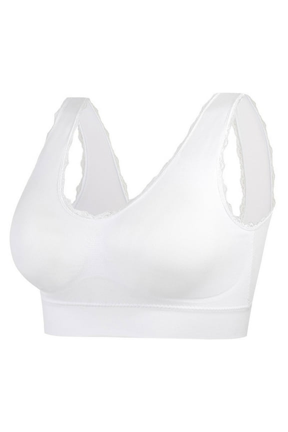 Comfort Bras for Women Sale Push up Bras for Women Plus Size Full-Figure Bra Style B2507 V-Neck Seamless Bras Pull-On Bra Closure Women's Plus Size No Show Bras for Women White XXL
