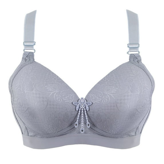 Bigersell Comfort Bras for Women Sale Push up Bras for Women Plus Size Full-Figure Bra Style B1077 V-Neck Seamless Bras Hook and Eye Bra Closure Women's Plus Size No Show Bras for Women Gray 38BCD