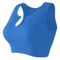 thumbnail image 1 of Bigersell Comfort Padded Underwire Bra Lace Push-Up Bra Full-Coverage Wirefree Bra Soft Bra Style B57 Women Wireless Bra Lightly Lined Bra Feature T-Shirt Bra Hook & Eye Bra Closure , Blue M, 1 of 3