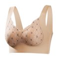 thumbnail image 1 of Bigersell Comfort Padded Underwire Bra On Sale Ladies Seamless Comfortable No Underwire Breathable Gathering Bra Woman Underwear Bandeau Bra Style F-159 Khaki M, 1 of 6