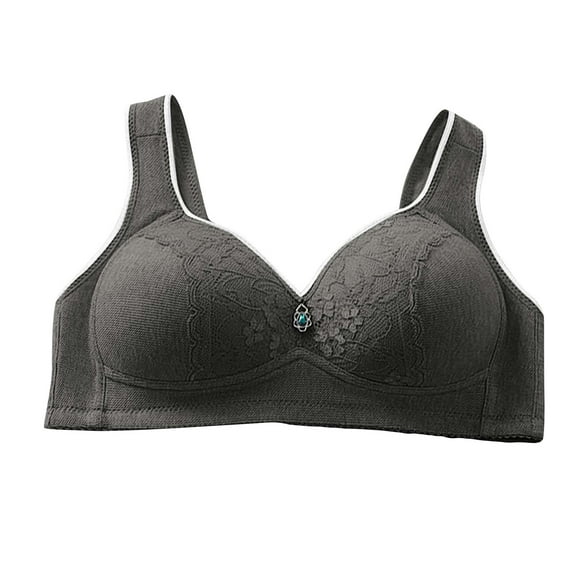 Bigersell Comfortable Bras for Women Lace V-Neck Wireless Bras Ladies Push up Bras No Underwire Comfort Strap Padded Bralette Female Full-Coverage Bra Style-D26, S-5-Black M