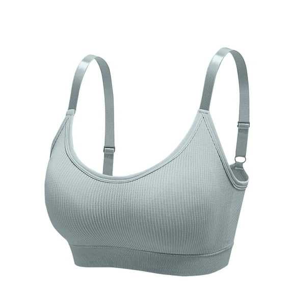 Bigersell Comfortable Bras for Women No Underwire Clearance Wirefree Bra Bralette Bra Style R609 V-Neck Full-Coverage Bras Hook and Eye Bra Closure Women Size Ladies Bras Gray One Size