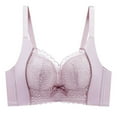 thumbnail image 1 of Bigersell Comfortable Bras for Women Push up Lace Bras No Underwire Solid Polyester Hook and Eye Bra Closure Wireless Everyday Bras Women’s Sports Bras Padded Bralette B-15-Purple L, 1 of 2
