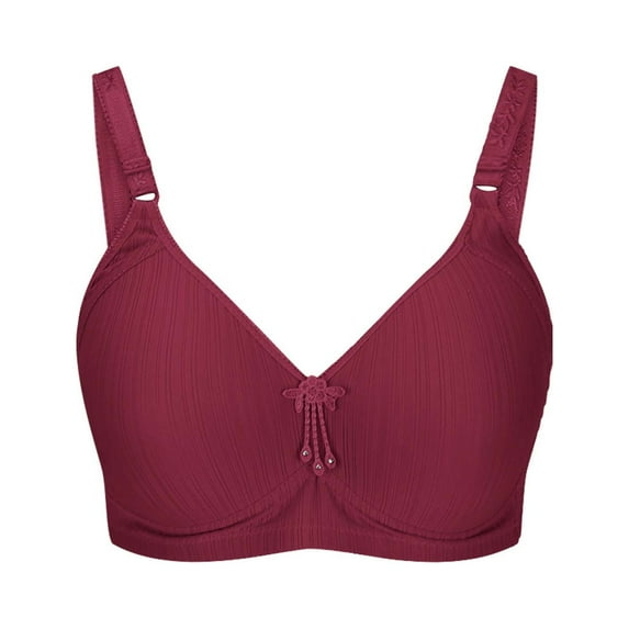 Bigersell Comfortable Bras for Women V-Neck Wire-Free Bra Support Women Bras Push up Demi & Balconette Bra Style R-85 Basic Bra Strap Nylon Back-Smoothing Bra Feature Everyday Bras Underwear Red 48