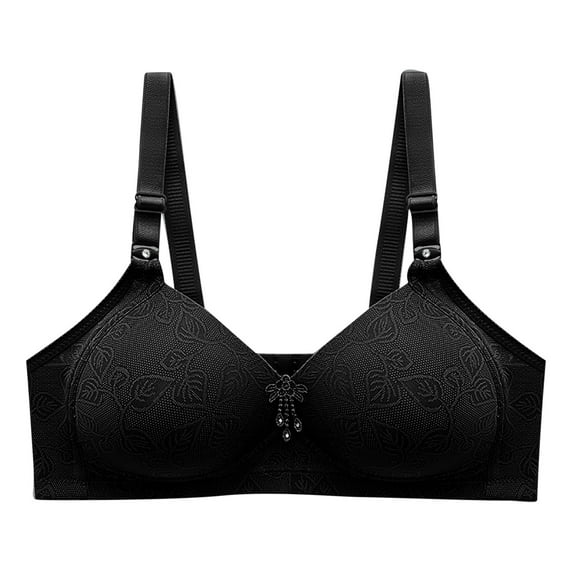 Bigersell Comfortable Sports Bras for Women Clearance Cute Bras for Women Longline Bra Style B4937 Full-Coverage Bras Hook and Eye Bra Closure Women's Plus Size Women's Bras No Underwire Black M