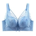 thumbnail image 1 of Bigersell Comfortable Sports Bras for Women Clearance Cute Bras for Women Longline Bra Style B1967 Full-Coverage Bras Hook and Eye Bra Closure Women's Plus Size Women's Bras No Underwire Blue XXL, 1 of 4