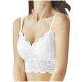 thumbnail image 1 of Bigersell Comfortable Sports Bras for Women Deals Cute Bras for Women Push-Up Bra Style R1285 V-Neck Lightly Lined Bras Pull-On Bra Closure Women Size Sports Bras White L, 1 of 8