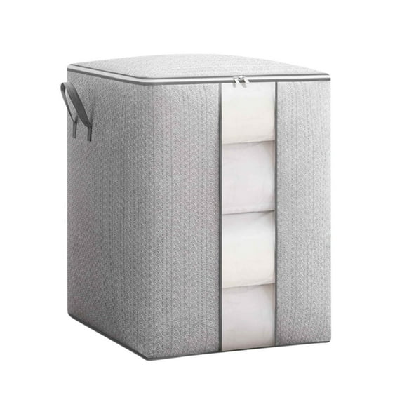 Bigersell Comforter Storage Bag - Foldable Blanket Storage Clear Window Storage Bags for Bedding with Carrying Handles Slider Zipper Closet Organizers and Storage Containers D One Size