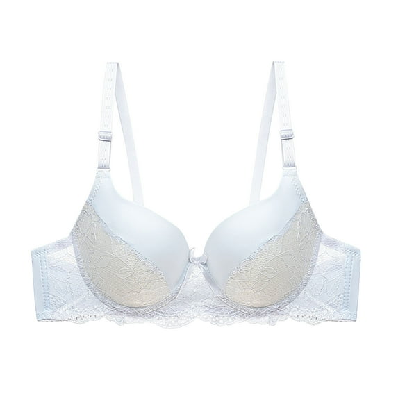 Bigersell Comfy Bra Upgrade Women's Solid Color Ring Oversized Gathering Underwear Daily Bra pullover Bra Style F-1112 White L