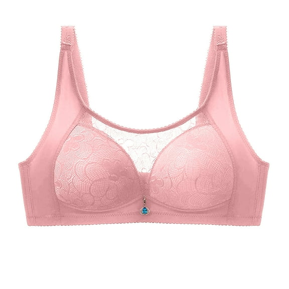 Bigersell Comfy Bra Wireless Cami Bra Bralette Bra Style B53 Push up Bra Women Convertible Bra Feature Yoga Sports Bra Hook & Eye Bra Closure , Pink 4XL