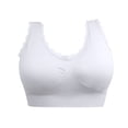 thumbnail image 1 of Bigersell Comfy Bras for Women Summer Workout Bras Soft Bra Style R4031 V-Neck Seamless Bras Pull-On Bra Closure Women Size Front Closure Sports Bra White L, 1 of 1