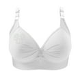 thumbnail image 1 of Bigersell Comfy Bras for Women New Woman's Printing Push up Bras Plus Size Daily Bra Underwear No Underwire Convertible Bra Style F-498 White L, 1 of 6