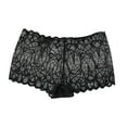thumbnail image 1 of Bigersell Cotton Bikini Underwear Women Clearance Women's Thermal Underwear Boyshort Thongs Panty Style P-660 Cotton Plus Size Panties Thong Bikini Briefs Mid Waist Women Cheeky Panties Black L, 1 of 4
